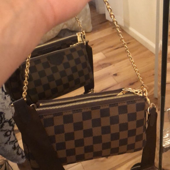 Trio pouch Damien Ebene checkered pattern - Picture 8 of 9